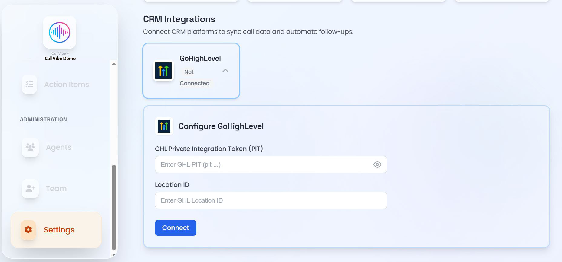 GHL connection