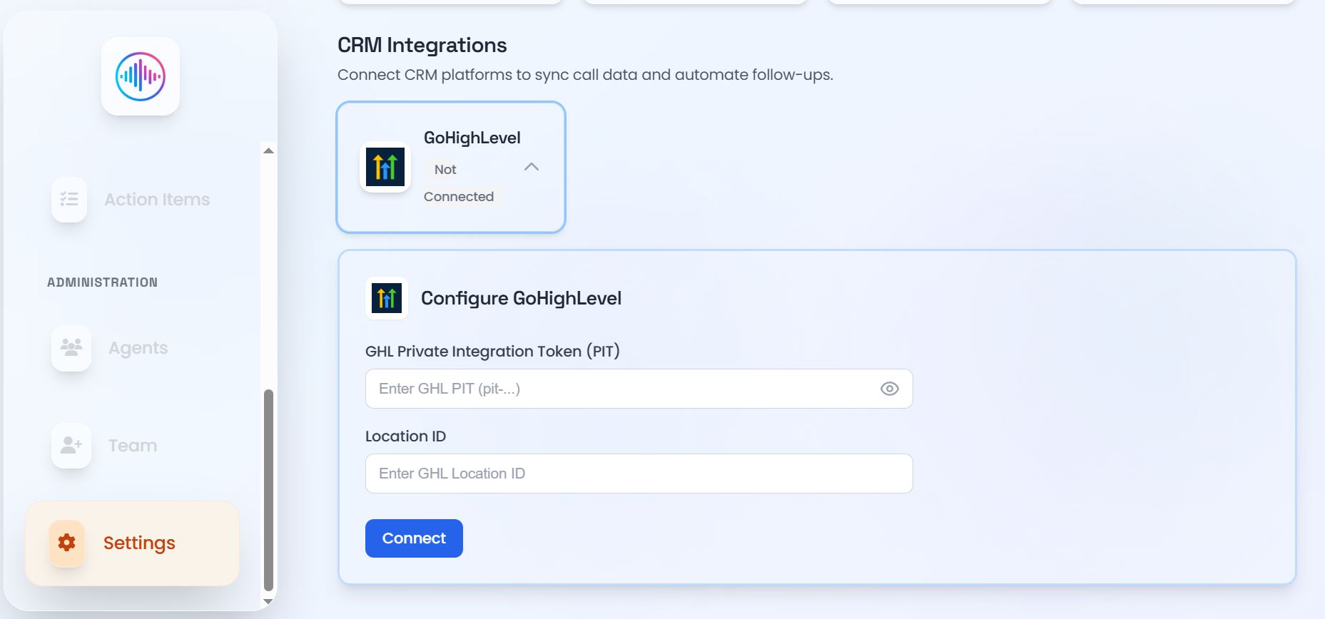 GHL connection