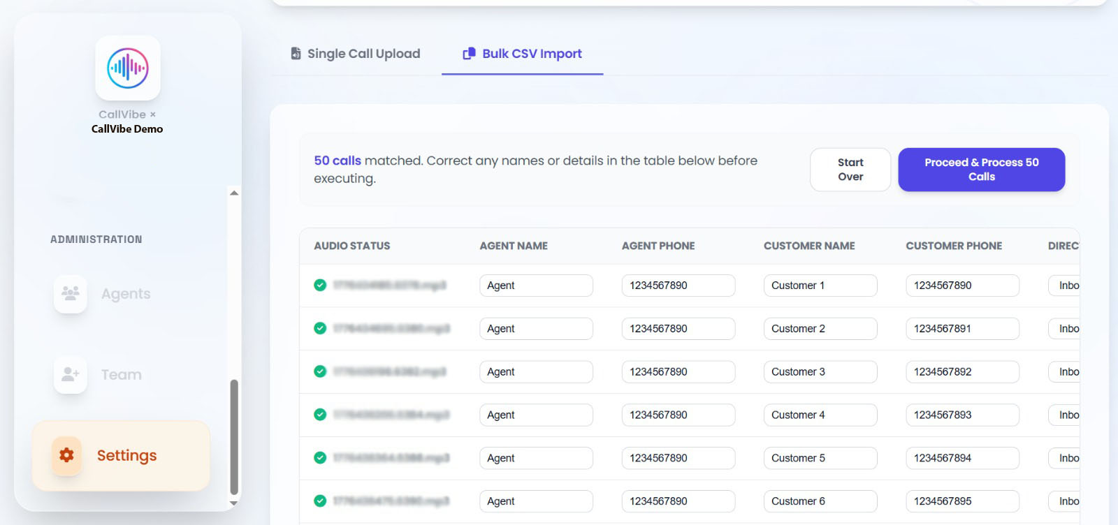 Bulk upload review