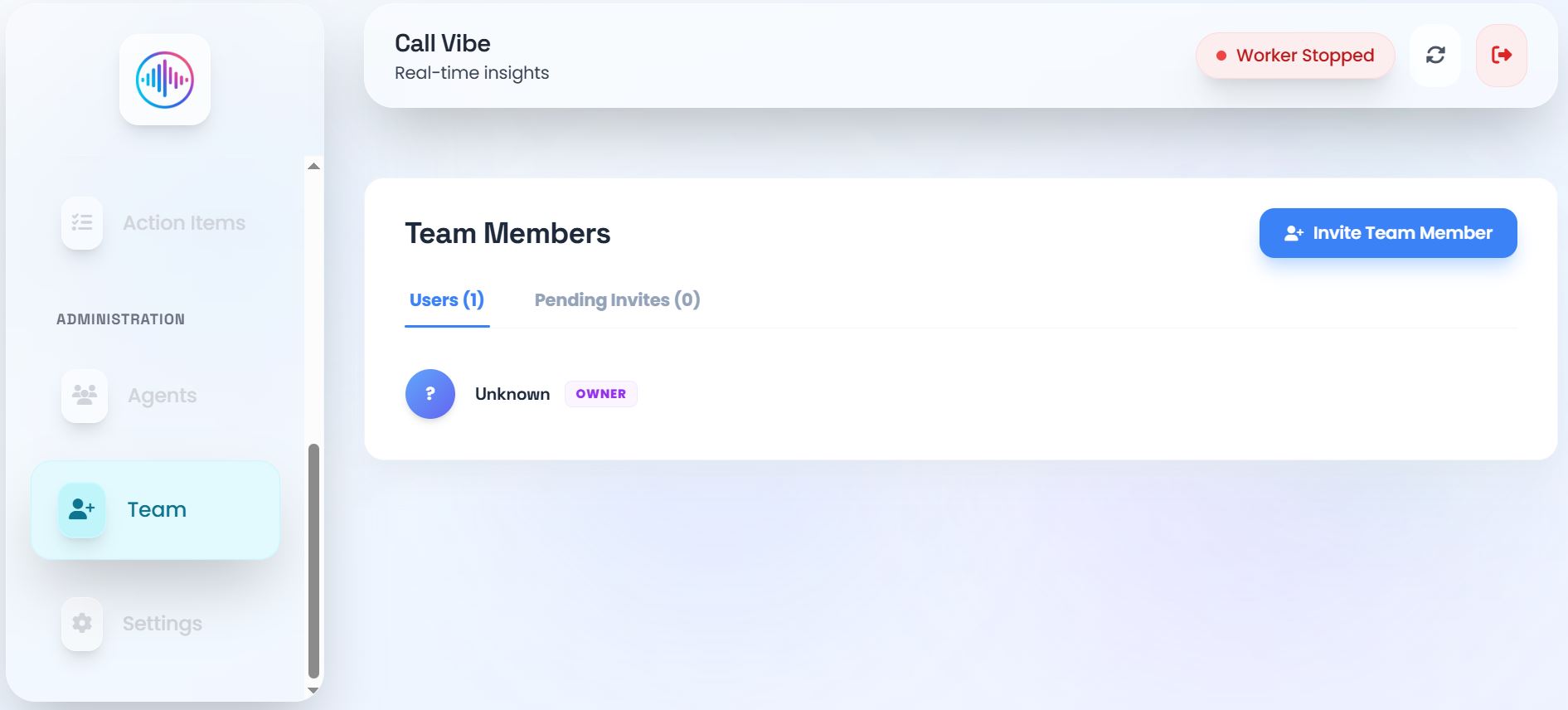 Teams page