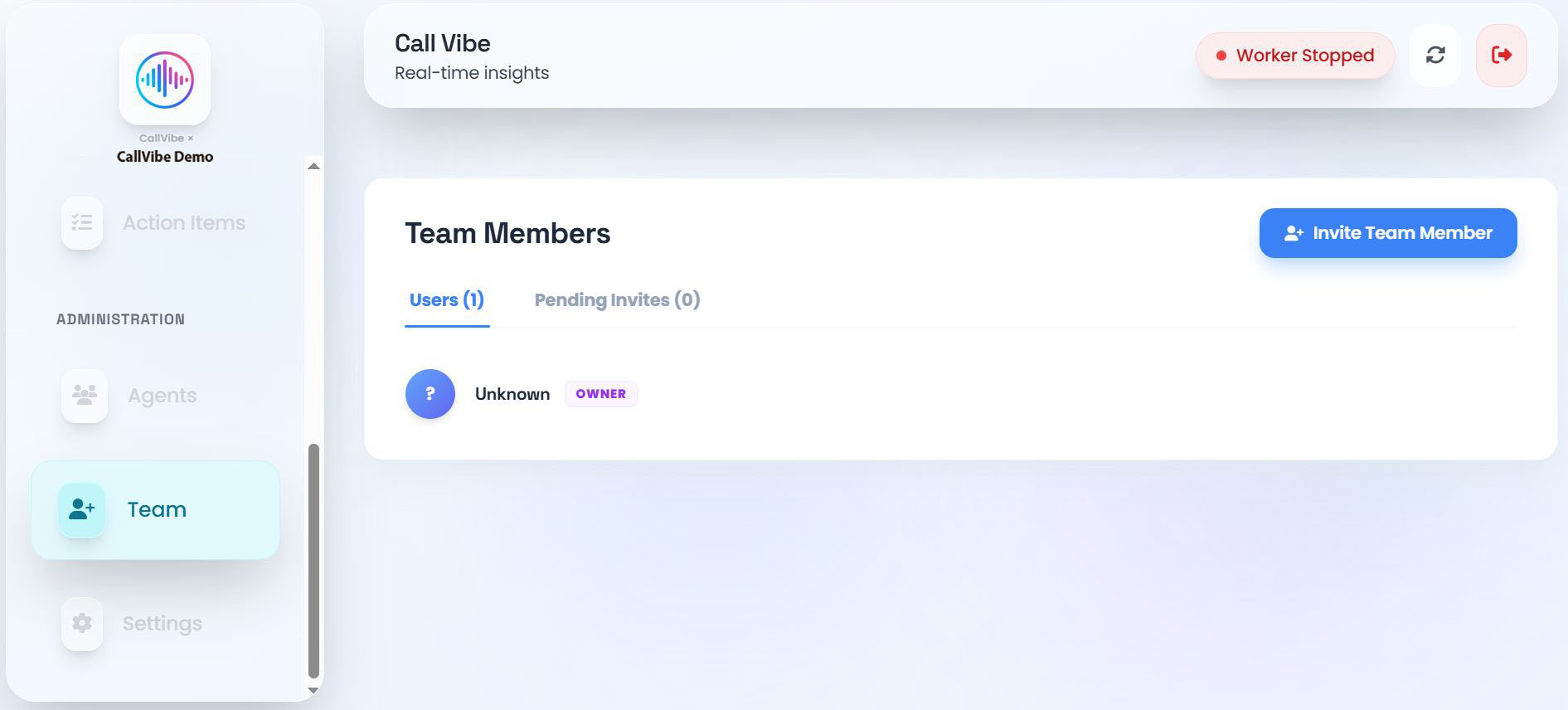 Teams page